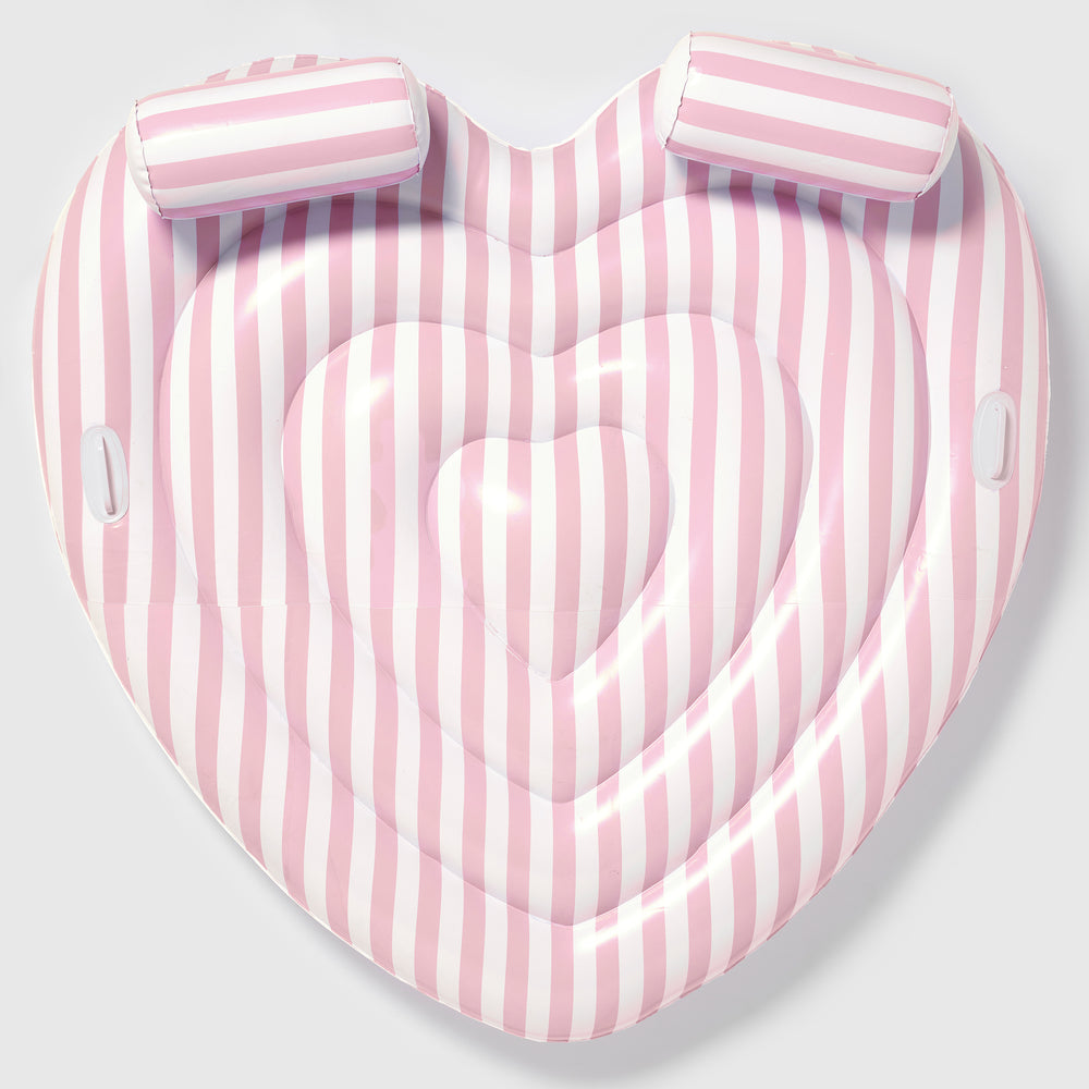 Twin Lie-On Float | Stole My Heart Pink Stripe