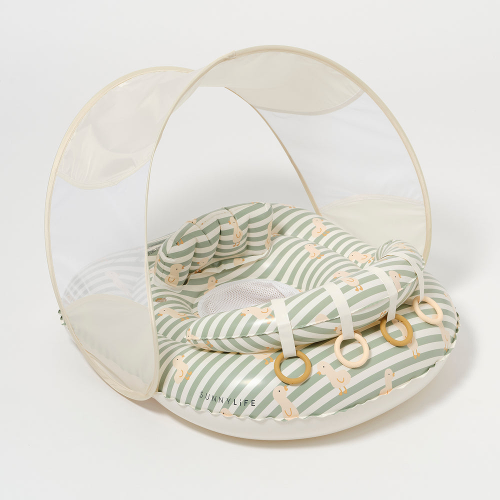 Interactive Baby Float | Duck Sage Stripe