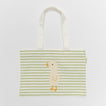 Kids Canvas Beach Bag | Duck Sage Stripe