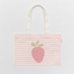 Kids Canvas Beach Bag | Strawberry Sunshine Pink Stripe