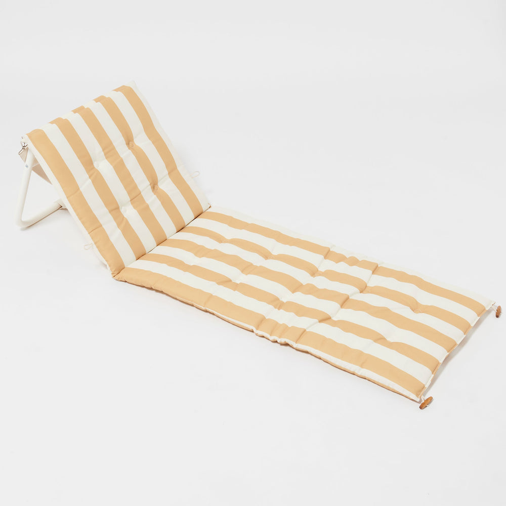 Beach Recliner | Mango Bay Golden Mustard Stripe